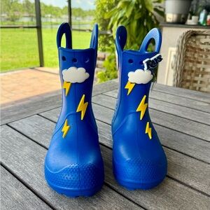 NEW Kids CROCS Handle It Rain Boots - Tampa Bay Rays Edition Size J1